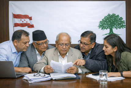 कार्की आयोगको प्रतिवेदन पढ्दै कांग्रेस